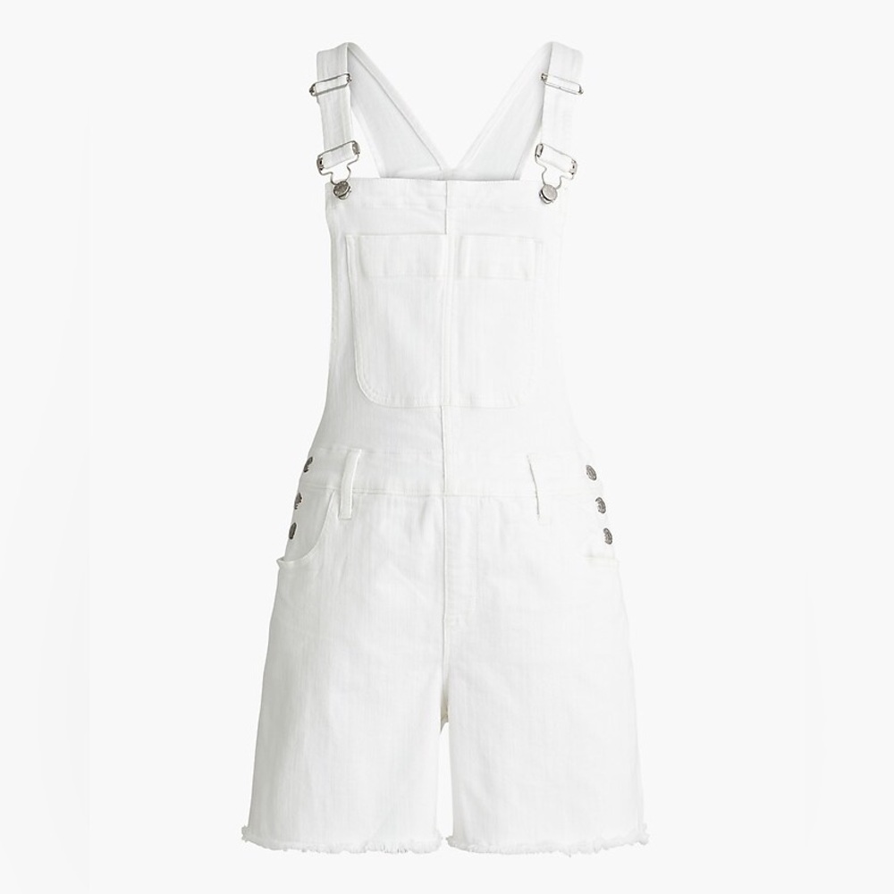 J Crew Denim cutoff‎ overalls in white